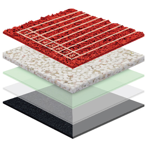 广州无缝预制型塑胶跑道渗水TPR喷面