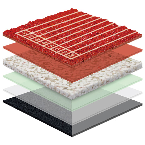 广州无缝预制型塑胶跑道非渗水TPR喷面方案二